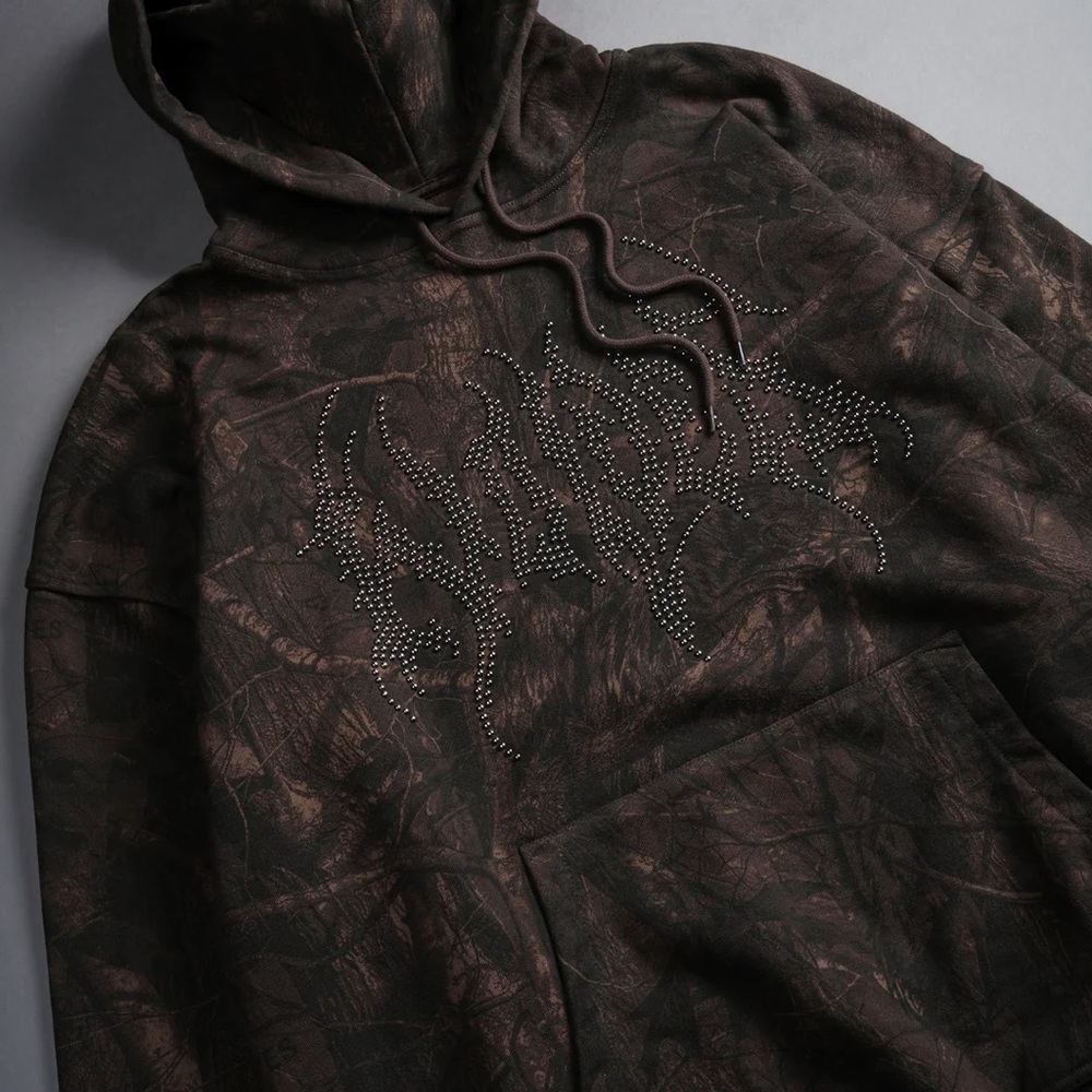 DARC SPORT HESH STUD "GRUNGE" HOODIE IN BROWN DRIFTWOOD FOREST CAMO SIZE LARGE - Picture 7 of 9